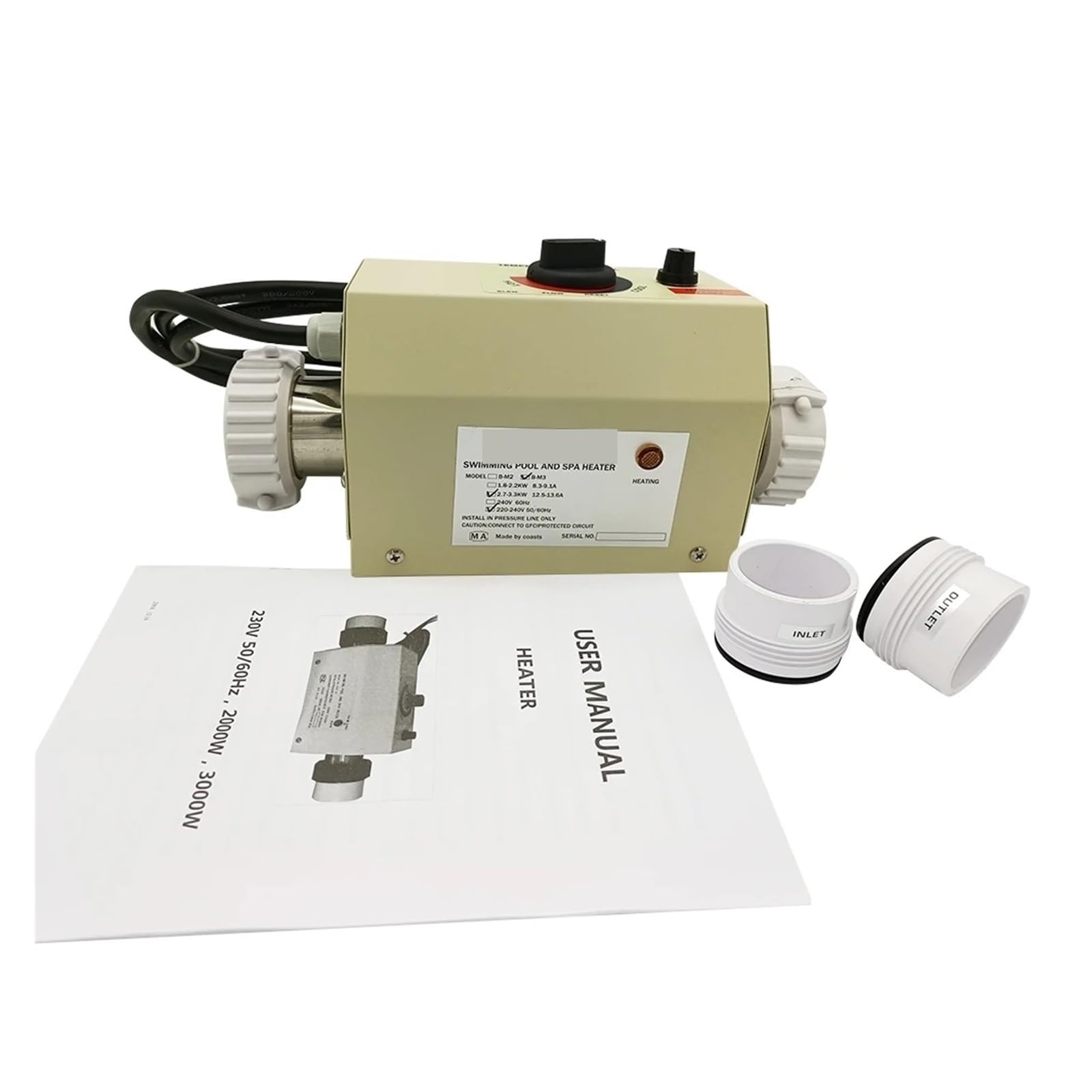 3KW Elektryczny Podgrzewacz Wody Termostat Do Basenu Wanna SPA Do Masażu Wanna Z Hydromasażem Wszechstronne zastosowanie