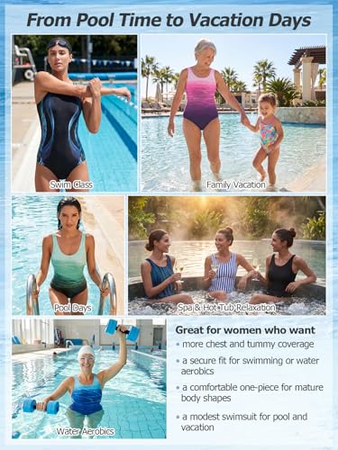Image of Bathing Suits for Women High Waisted Swimsuits Tummy Control Two Piece Tankini Ruffled Top with Swim Bottom Bathing Suits