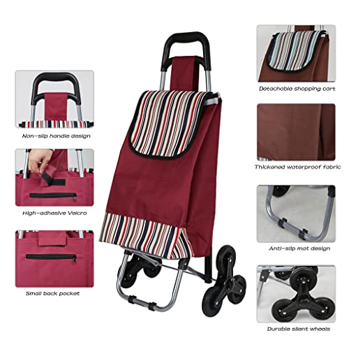 YBYWL Faltbarer Einkaufstrolley, mit Rollen, Leichter Einkaufswagen Stabil und Robust großer Transportwagen Aluminium… – Bild 3