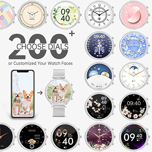 Erkwei Smart Watch For Women(Make/Answer Call) Waterproof Fitness Tracker With Heart Rate Pedometer Sleep Monitor Ai Voice Control Smartwatch For Android Ios Phones Silver #TOP3