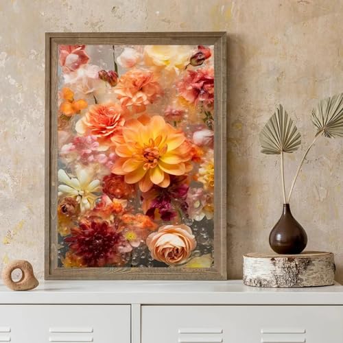 Décoration murale maison avec de belles fleurs dans l'eau sur toile 40 x 60 cm