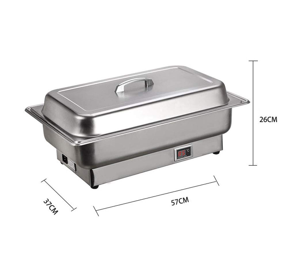 Plat-Réchaud Set, Chafing Dish Chauffe Plat Traiteur Electrique Acier Inoxydable la Chaleur Conteneur Buffet Chauffe-Pain pour Jardin Fêtes Buffet Restaurant d’hotêl
