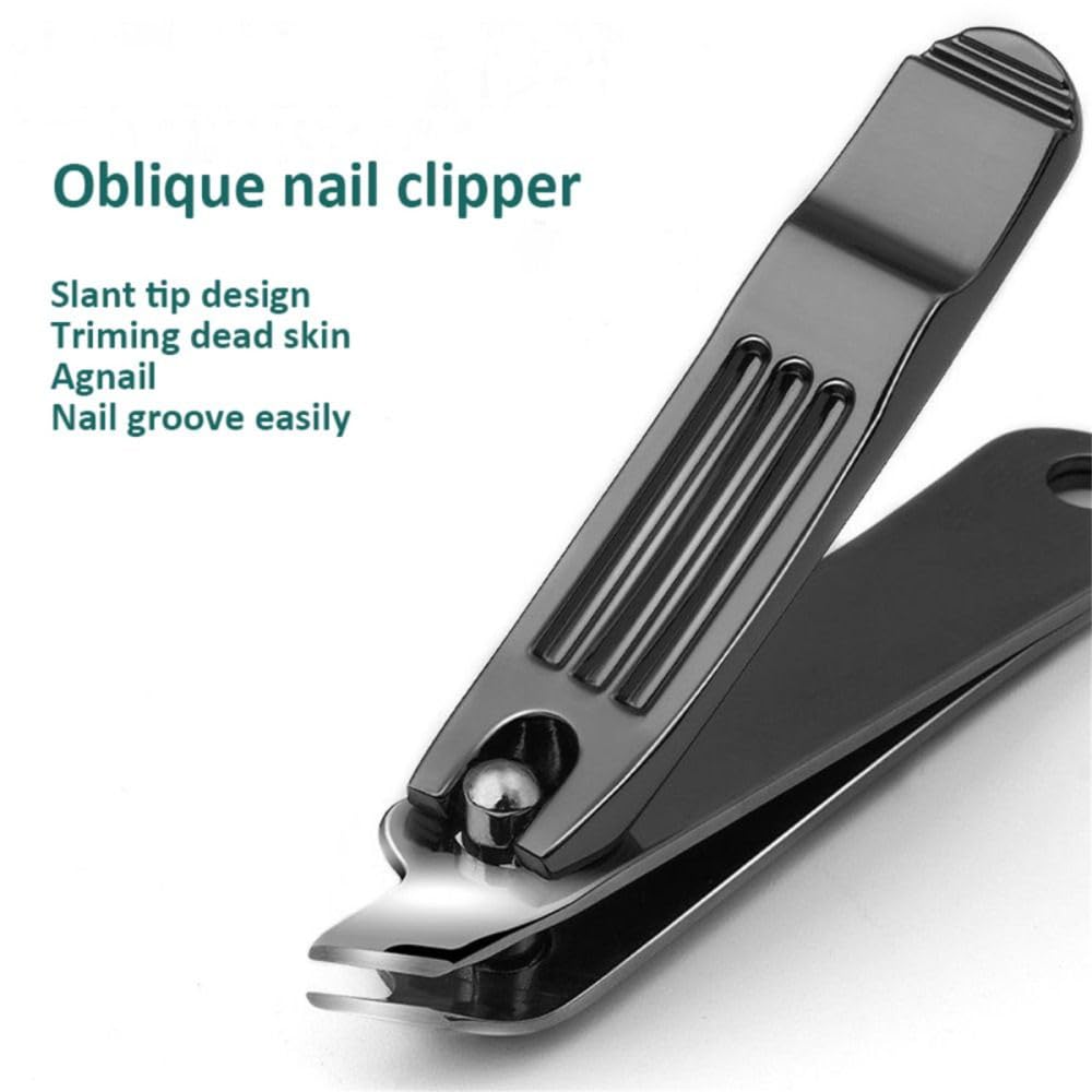 Maniküre-Set, graues Vollnarbenleder, Nagelknipser-Sets, rostfreie Schere, braun