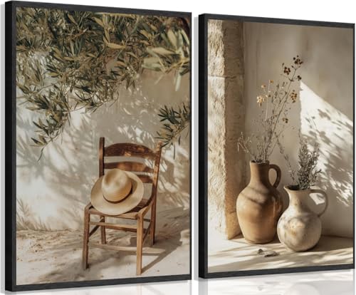 2Pcs Vintage Olive Tree Wall Art Farmhouse Still Life Wall Decor Print Rural Painting Artwork Olive...