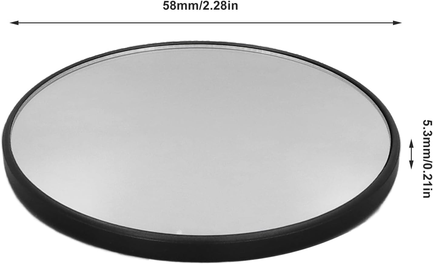 Gugxiom Magnetic Phone Makeup Mirror, 2.28 inch Magnetic Selfie Mirror for Back Camera, Slim Cell Phone Convex Mirror for Smartphone (Black)