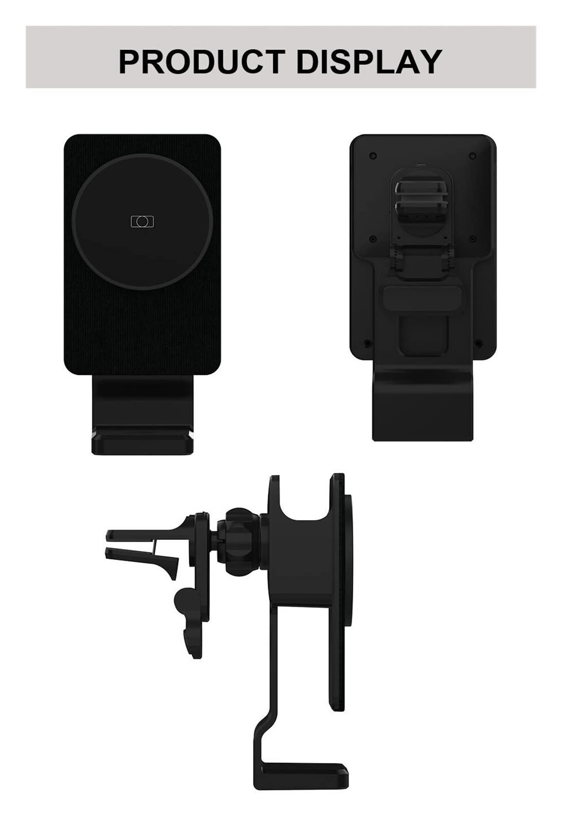 Bezprzewodowe ładowarki magnetyczne 100 W 3 w 1 Stojak na odpowietrznik samochodowy Uchwyt na telefon Stacja szybkiego ładowania do telefonu Zegarek Słuchawki Kompaktowy i mocny(Charger with Sucker)