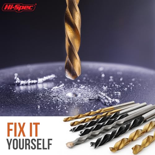 Image of Hi-Spec 16pc Compact Multi Steel Drill Bit Box Case Set. HSS Titanium Coated, Brad Points & Masonry Mixed Drill Bits for Metal, Wood, Plastics & Brick