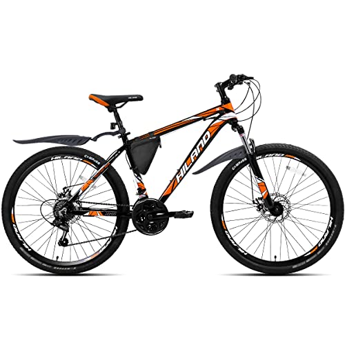 Hiland Mountainbike MTB 26 Zoll mit Rahmentasche 17 Zoll Aluminiumrahmen...