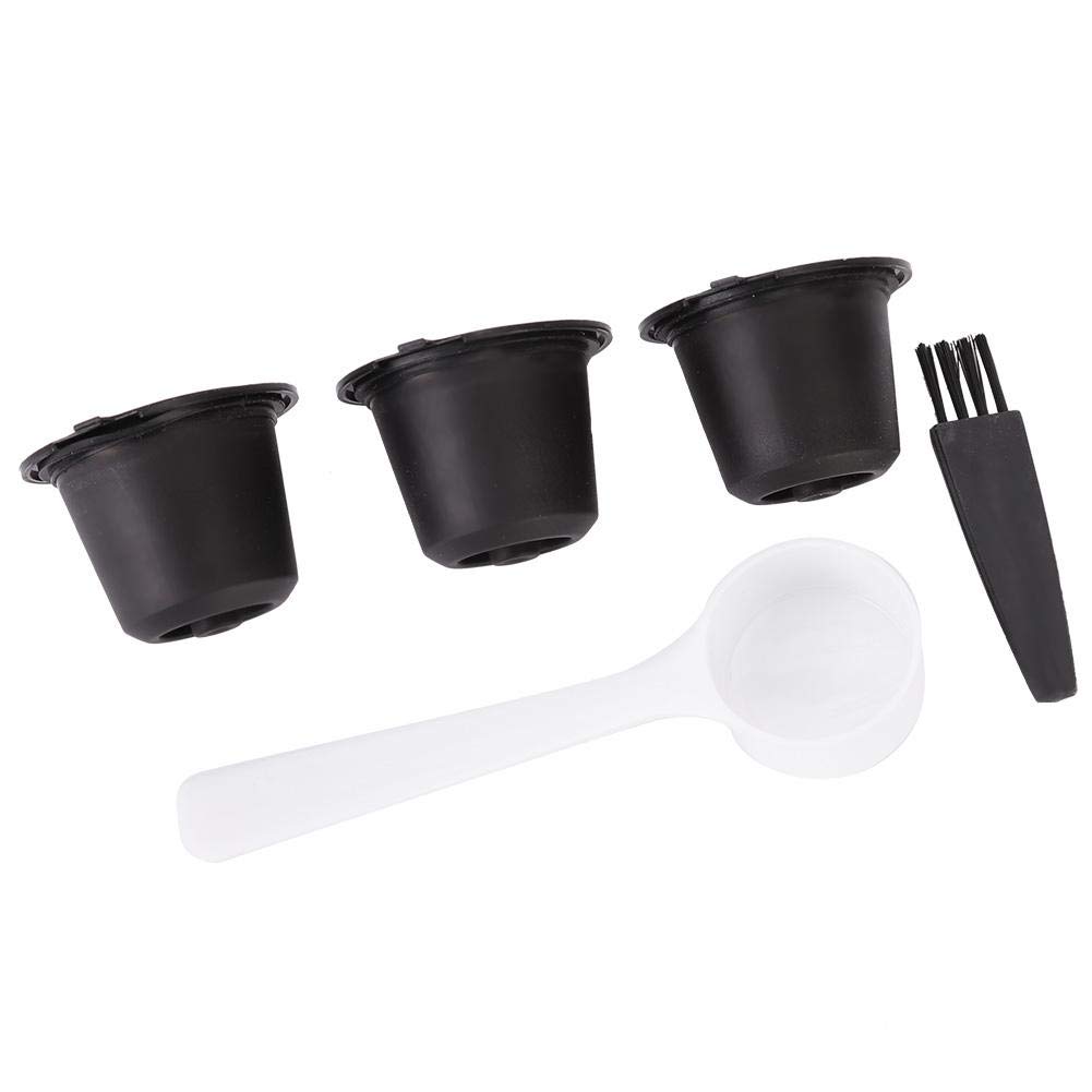 Fdit Household Reusable Coffee Capsules Filter Cup for Nespresso (3PCS)(Black)