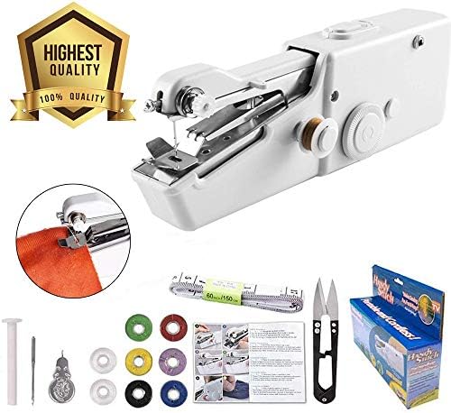 Handheld Portable Sewing Machine Yibaision Mini Electric Stitching Machine Cordless Stitch Quick Repairs Fabric Leather Denim 15 PCS