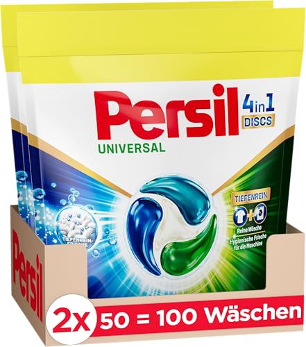 Persil Tiefenrein 4in1 DISCS (100 Waschladungen) Universal Waschmittel mit Tiefenrein-Frische Vollwaschmittel für reine Wäsche und hygienische Frische für die Maschine