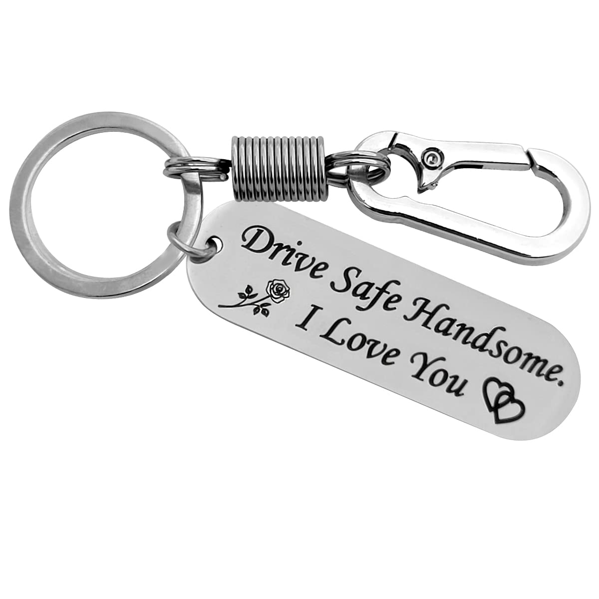 SUHAAVANA Customize Personalized Laser engraved Drive Safe Keychain Gifts for Husband Dad Boyfriend Valentines Day Father's day Birthday-image-33