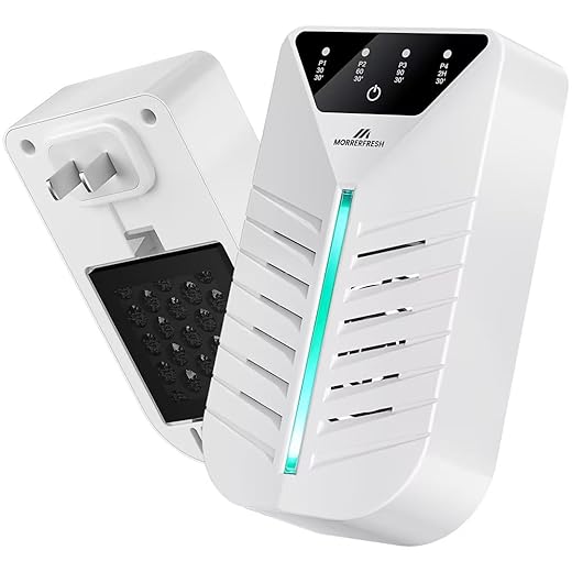 Plug In Air Purifier with Activated Charcoal, Air Ionizers for Home, Cat Litter Deodorizer, Negative Ion Odor Eliminator for for Small Spaces, Pets, Smoke, Bathroom & Bedroom, Mini Air Cleaner (White)