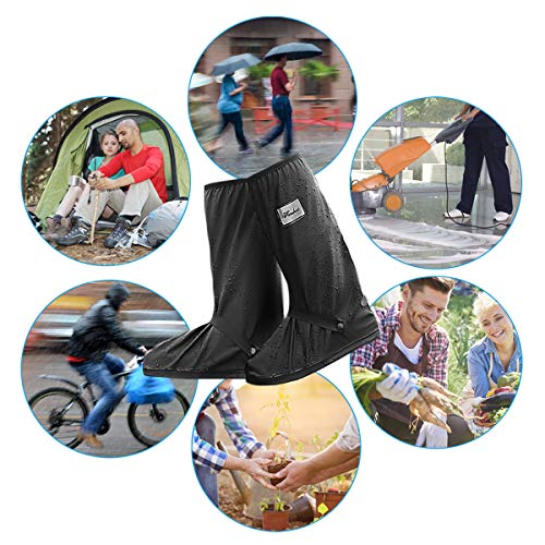 NATUCE Regenüberschuhe Wasserdicht Schuhe Überschuhe für Männer Frauen, Outdoor Rutschfester Schuhüberzieher Wiederverwendbar, Regenüberschuhe, Hohe Regenschutz Galoschen für Regen Schnee (M)