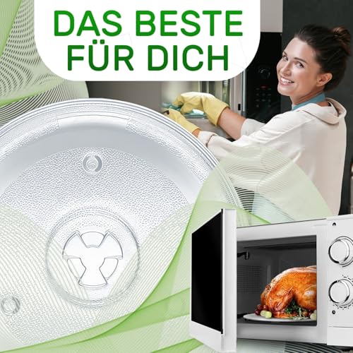 Mikrowellenteller Glas mit einem Universal Durchmesser von Ø 27 cm hat 3 Befestigungsfüße am Boden mit dem Originalcode 297544 für Gorenje 482000100016 für Whirlpool für Indesit - ONIX TECH