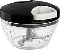 Mini Processador Manual de Alimentos 500ml com 3 Lâminas Aço Inoxidável – Tritura, Pica e Mistura Legumes, Verduras, Frutas, Cebola, Alho e Ervas – Compacto, Prático e Fácil de Limpa