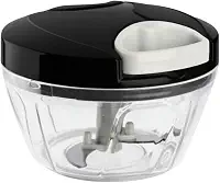 Mini Processador Manual de Alimentos 500ml com 3 Lâminas Aço Inoxidável – Tritura, Pica e Mistura Legumes, Verduras, Frutas, Cebola, Alho e Ervas – Compacto, Prático e Fácil de Limpa