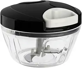Mini Processador Manual de Alimentos 500ml com 3 Lâminas Aço Inoxidável – Tritura, Pica e Mistura Legumes, Verduras, Frutas, Cebola, Alho e Ervas – Compacto, Prático e Fácil de Limpa