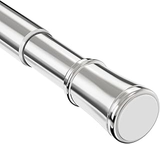 Venwemong Vorhangstange ohne Bohren Verstellbare Teleskopstange Gardinenstange belastbare Klemmstange zum Ausziehen durch Drehen Verstellbar, Silber 185-250 cm