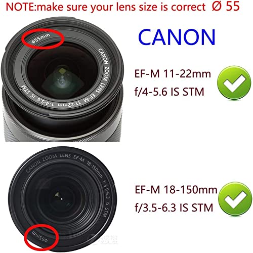 Image of MOSTOS - 55mm Camera Lens Hood for Canon EOS R7 RF-S 18-150mm F3.5-6.3 is STM,EF-M 18-150mm f /3.5-6.3 is STM,RF-S 55-210mm F5-7.1 is STM,EF-M 11-22mm f /4-5.6 is STM