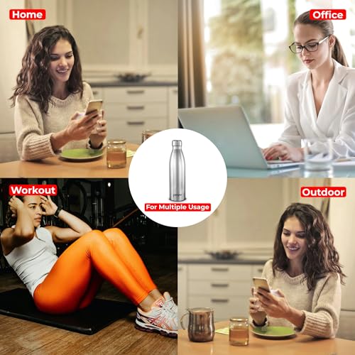 Image of Go24 pexpo Genro ISI Certified Stainless Steel Single Wall |Fridge Water Bottle| 1 Litre, Silver |Narrow Mouth with Screw Cap| Easy Grip|Home, Office, Gym, School, Yoga, Trekking, Men, Women & Kids