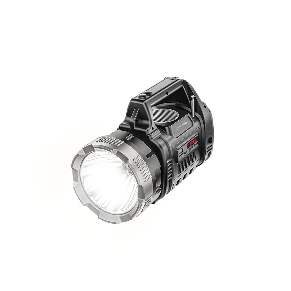 LifeStyle 3 In 1 Outdoor Adventure Flashlight & Speaker Superior Sound With FM Radio, USB TF Card Function, 1000 Lumens