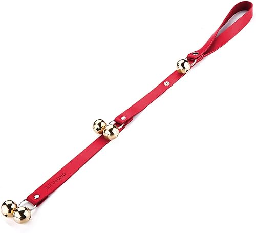 Miniatura 59 de Timbres de cuero para perro para perilla de puerta/entrenamiento para ir al aire libre, ajuste de longitud, campana colgante de entrenamiento