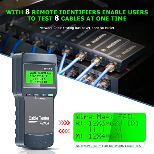 image for Network Cable Tester RJ45 - VXSCAN Network LAN Phone Length Cable Test