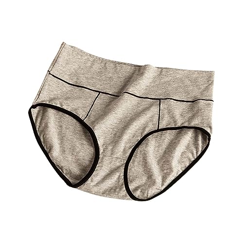 Cocila Bragas Mujer Algodón Braguitas Culotte De Cintura Alta Cómodo para Calzoncillos Elásticos Interior Transpirable (Grey, M) Algodon Bikini Conjunto Ropa Roja Postparto Rejilla Premama Sin
