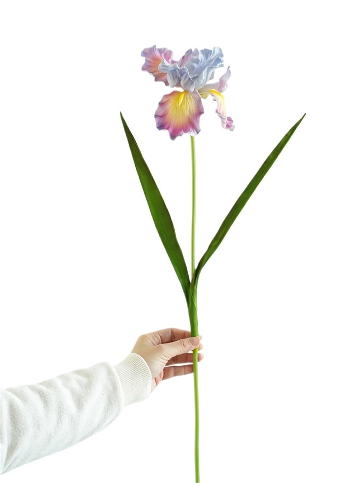 LuoAXINN Artificial Flower Branches Artifical Iris Flower PU Elegance For Home Decor Living Room Wedding Party Lifelike Floral Arrangements(Color1)