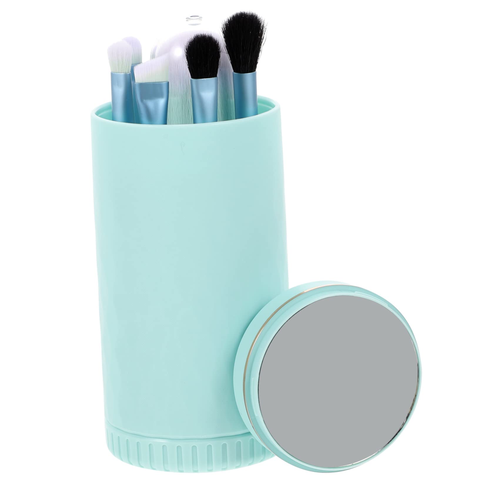 FRCOLOR 3sätze Professionelle Kosmetikpinsel Mit Spiegel Tragbares Makeup Pinselset Künstlichen Fasern Für Und Gesichtsmakeup Für Unterwegs in Wasserblau