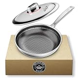 【Advanced Non-Stick Design】Combining stainless steel and a non-stick layer via precision laser etching, our non stick frying pans ensure superior heat conduction and effortless food release. Ingredients slide smoother than on traditional stainless st...