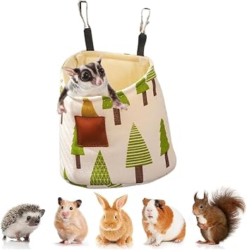 Sugar Glider Sleeping Pouch Hanging Bed Small Animals Cage Warm Nest Sleep Bag for Hamsters Hedgehog Rats Tree