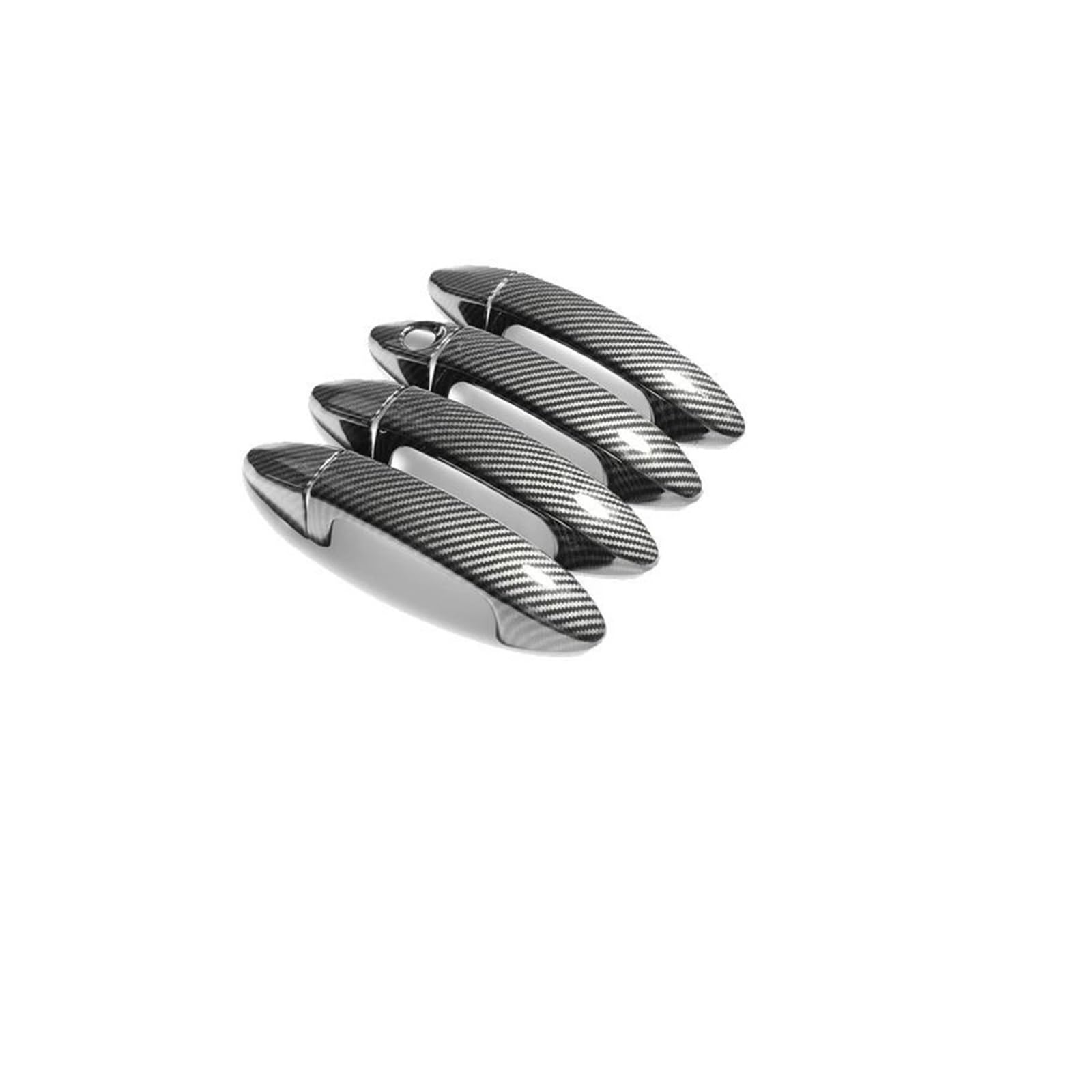 Lzbzhb Carbon Fiber 4Pcs Car Exterior Outsidedoor Handle For Ecosport For Bk For Mk2 2014~2023 4Pcs Chrome Car Door Handle Cover Trim Chromium Decoration Exterior Parts(Carbon Fiber 4Pcs)