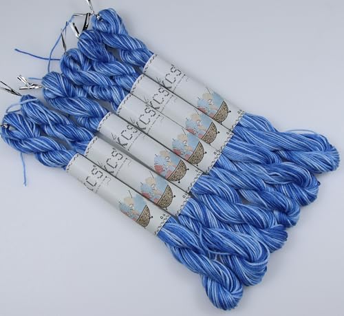 Image of KCS Big skeins of 25 Meters Size 25 Color Variegated Cross Stitch Stranded Threads,6 skeins,93