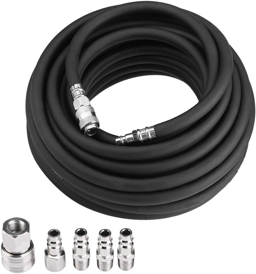 Rubber Pneumatic Air Hose 15M Flexible Compressor Accessory Kit Tool for Car Tyre Inflation