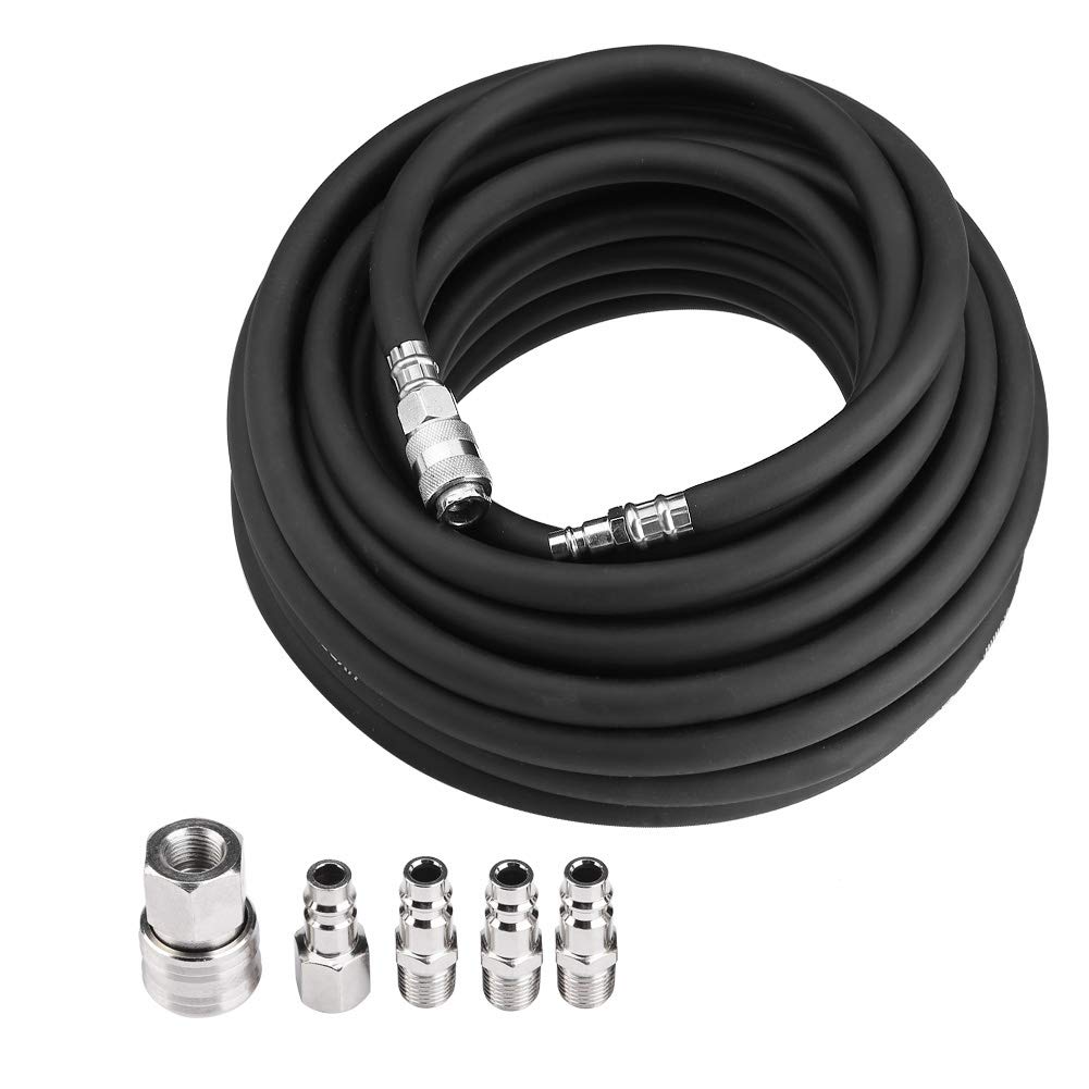 Kit Tubo Aria Compressa in Gomma Flessibile 15 M, Kit Accessori Aria Tubo Accessori Compressa in Gomma 15 M, Raccordi per Tubi 9, 5