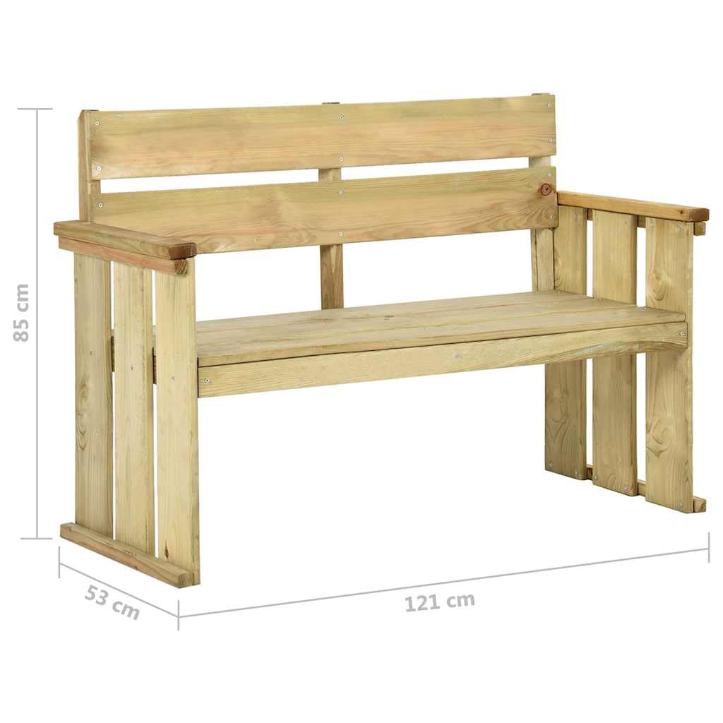 Fengshui Ławka ogrodowa, 121 cm, impregnowane drewno sosnowe