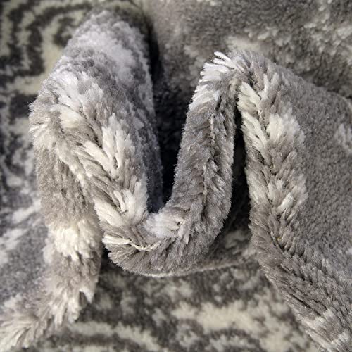 Unique Loom Sofia Collection Area Rug - Grand (2' X 6' 7" Runner, Gray/ Ivory) #TOP6