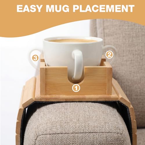 Mesa de sofá para mandos y aperitivos con base antideslizante plegable LemonRoad 6