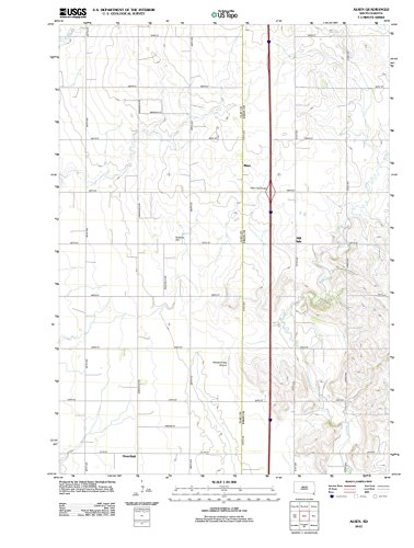 Historic Pictoric Alsen South Dakota USGS Topographic Map Print, 2012, 1:24000, 7.5-Minute Quadrangle, Topo Wall Art Poster - 18in x 24in