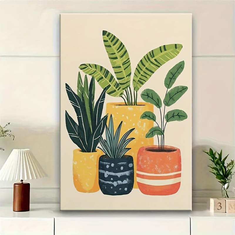 Peinture botanique haut de gamme AEFOUU 60x80cm sur toile de lin tendue