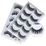 3D Real Mink False Eyelashes, Handmade Reusable Mink Lashes, Luxurious Wispy Natural Cross Thick Long Lashes, 2 Boxes/10 Pairs