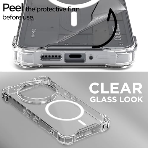 Image of Outlouders Back Cover for Nothing Phone 3a Pro 5G Mag-Safe Transparent PC + TPU Bumper Case with Magnetic Support Shockproof Protection (Transparent Mag-Safe)