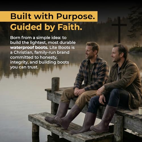 Image of Rubber Hunting Boots for Men - Ultra-Light 13 oz EVA, 16 inch Waterproof Pull-On Boots for Early Season Hunting, Fishing & Farm Work, Non-Slip Mud Boot.