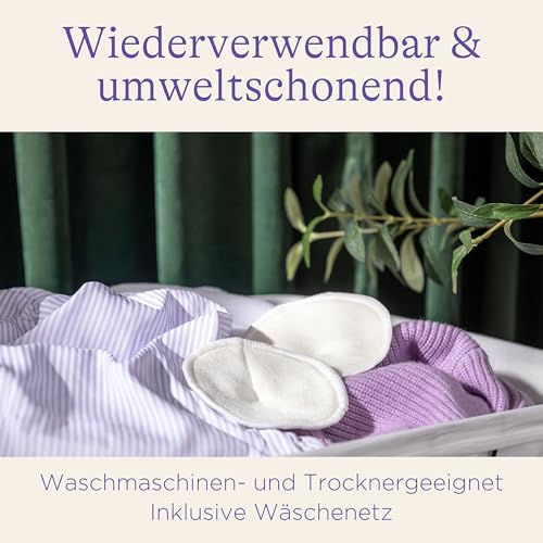 Lansinoh Waschbare Stilleinlagen - 4 Stück inkl. Wäschenetz - ultrasaugfähig - superweiche Innenseite aus Bio Bambus - wiederverwendbar & umweltfreundlich