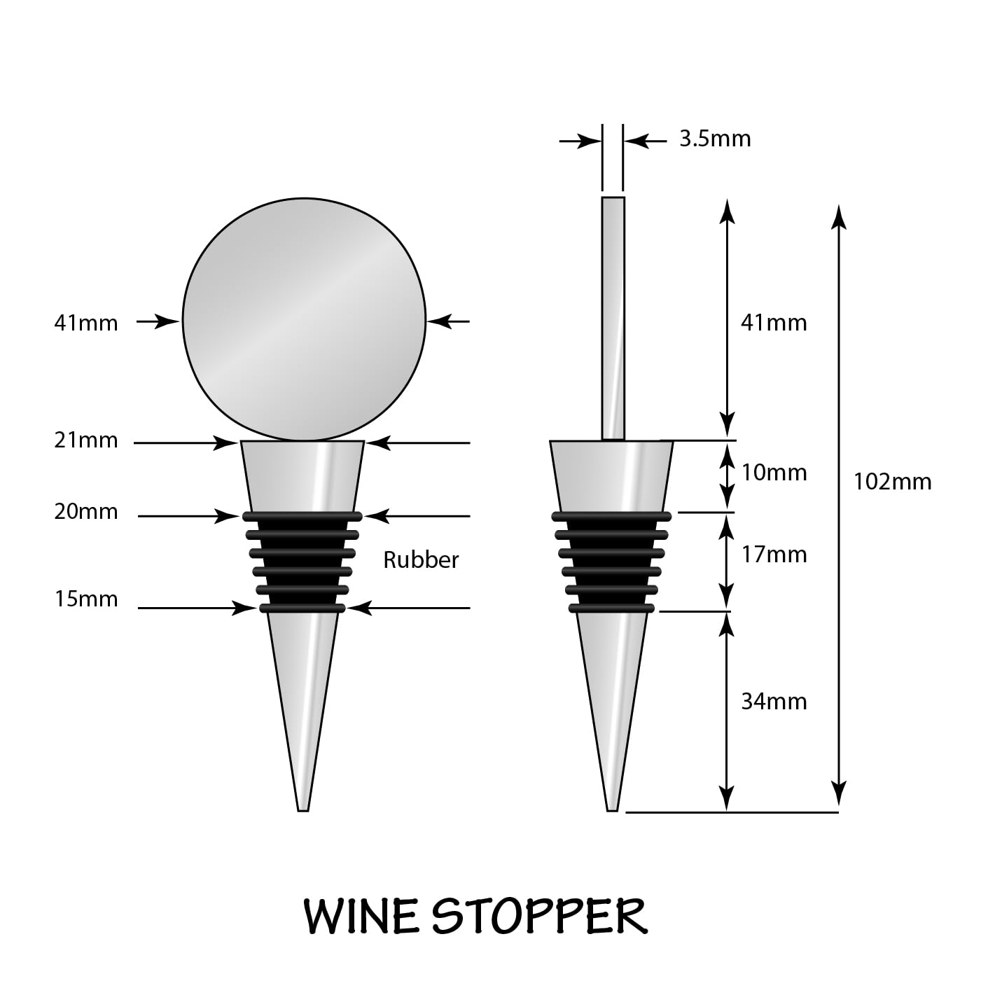 Tapones de vino mixtos para el Día de la Madre, juego de 3, cromados