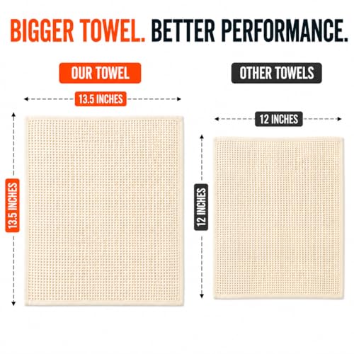 Image of Ameri-Homes 100% Cotton Waffle Kitchen Dish Cloths 6-Pack- Ultra Absorbent & Quick Dry, Counters & Kitchen Use - Soft, Durable & Lint-Free13.50X13.50 inches (Off-White)