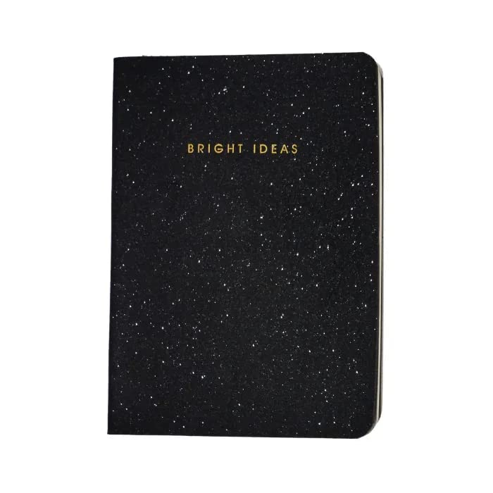 creative convert Bright Ideas Black Sequin Soft Bound Journal A5 Size Plain 160 Pages