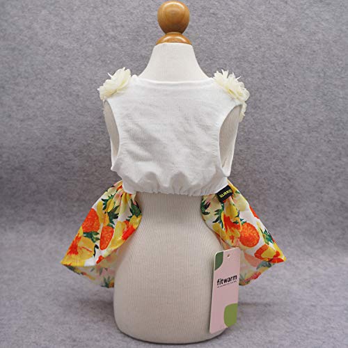 Fitwarm Vestido de verão com flores tropicais, roupas para cães, vestido para cães, roupas para cães